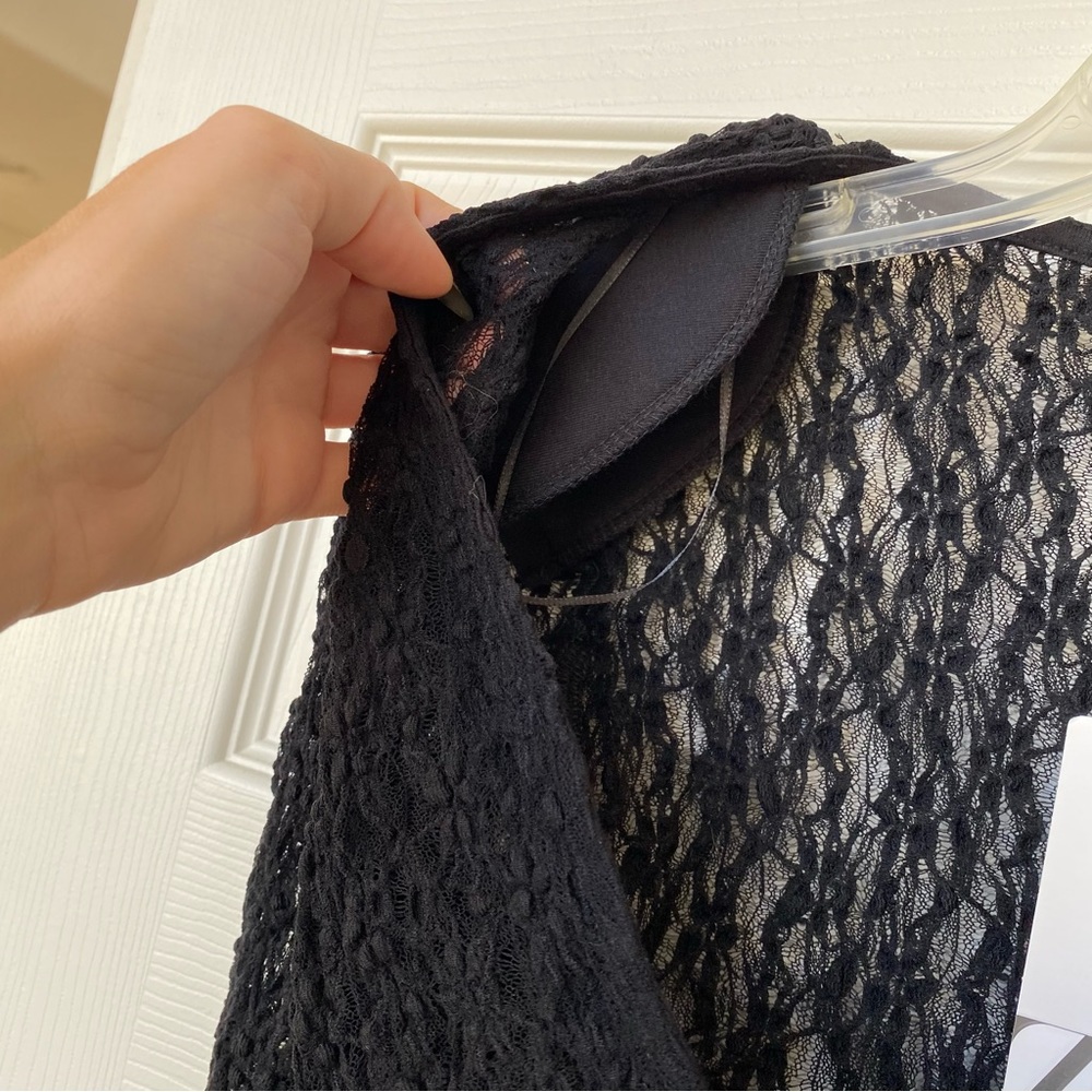 Women’s Black Lace Long-Sleeve Bodysuit - Picture 9 of 10